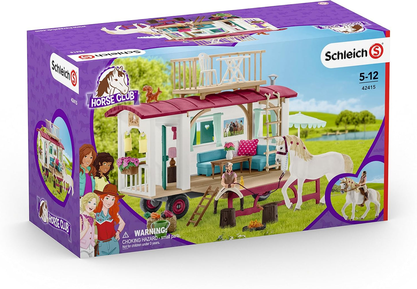 Horse Club Camper Set with Toy Horse Figurine - 43-Piece Gift for Girls and Boys, Ages 5+