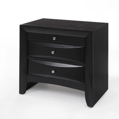 5-Piece Contemporary Black Wooden King Bedroom Suite