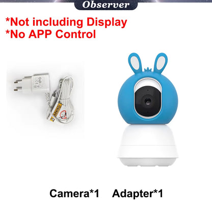2K 4MP Tuya Smart Baby Monitor with 5-Inch Portable Display, Remote App Control, Cry Detection, Auto Night Vision, and Nanny Features