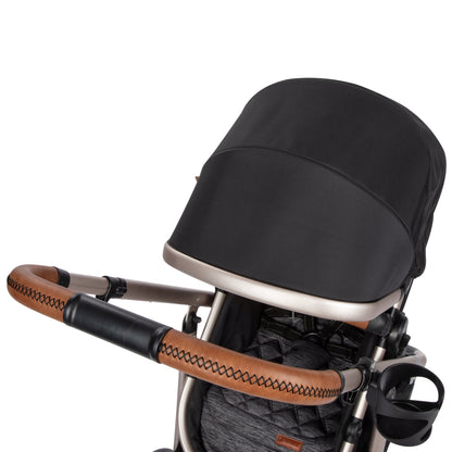 6-in-1 Modular Travel System for Infants and Toddlers in Black and Gold, Unisex Design