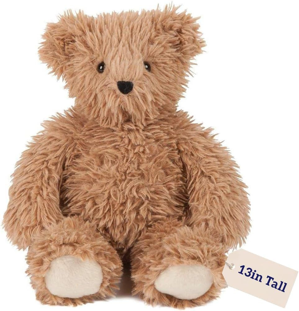 13-Inch Almond Brown Bear Stuffed Animal | Made in the USA with 100% Recycled Filling | Bear Hospital Care Support