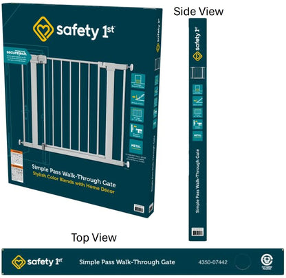 Pressure-Mounted Baby Gates for Doorways, Securetech® No-Drill Design with Integrated Door, Adjustable Width 29-38 Inches
