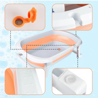 Portable Foldable Baby Bathtub with Accessories - Pink