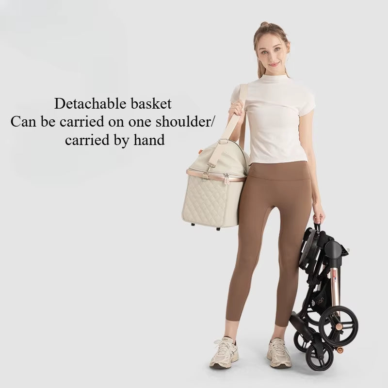 Cute Foldable Cat Stroller for 2 Cats 4 Wheels Outdoor Dual Cat Stroller Bag Detachable Dog Trolley Carrier Luxury Pet Products