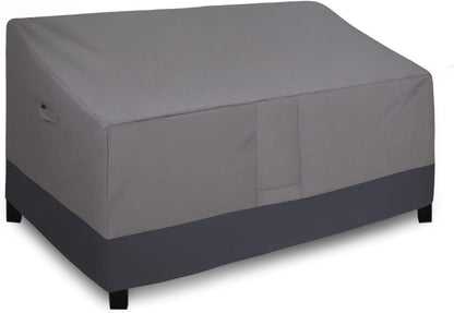 Waterproof Outdoor Couch Cover, Heavy Duty Deep 3-Seater Patio Sofa Cover, Windproof Outdoor Furniture Cover with Air Vent (88Wx40Dx33H Inch,Gray/Dark Gray)