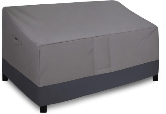 Waterproof Outdoor Couch Cover, Heavy Duty Deep 3-Seater Patio Sofa Cover, Windproof Outdoor Furniture Cover with Air Vent (88Wx40Dx33H Inch,Gray/Dark Gray)