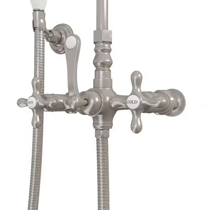 Abbey 10 In. X 28 In. 1/2 In. Shower Faucet Set with Handshower in Brushed Nickel