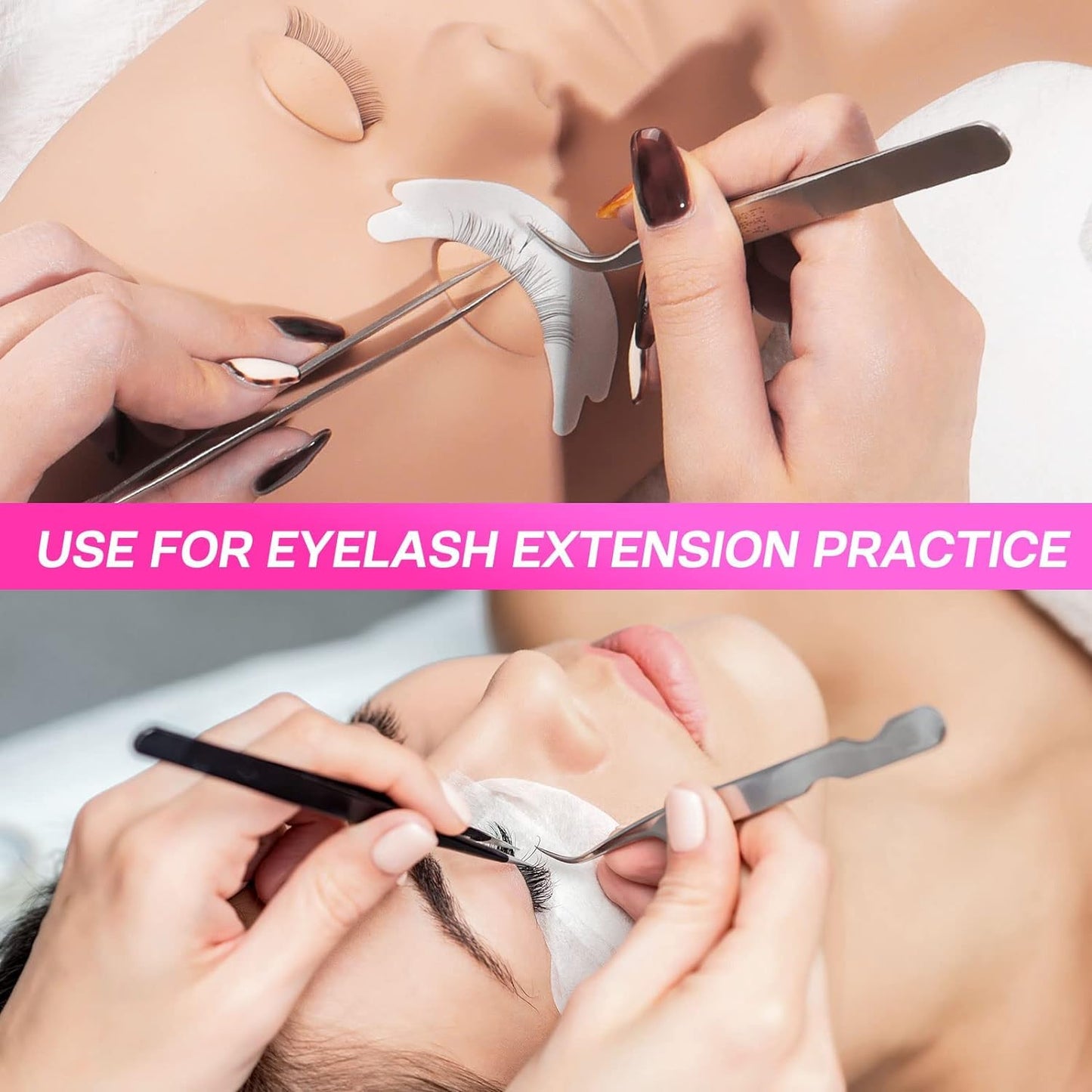 High Simulation Soft Silicone Lash Mannequin Head for Makeup Practice, Eye Shadow, , Eyelash Extension Training, Face Painting, and Massage