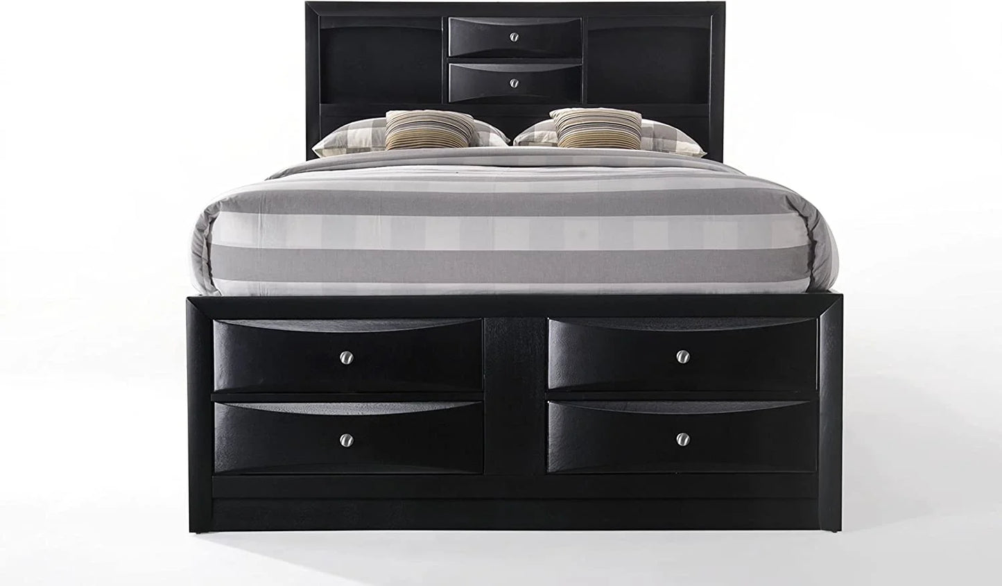 5-Piece Contemporary Black Wooden King Bedroom Suite