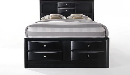 5-Piece Contemporary Black Wooden King Bedroom Suite