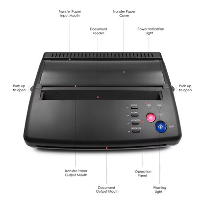 Tattoo Transfer Machine Stencils Device Copier Printer Drawing Thermal Tools for Tattoo Photos Transfer Paper Copy for Beginner