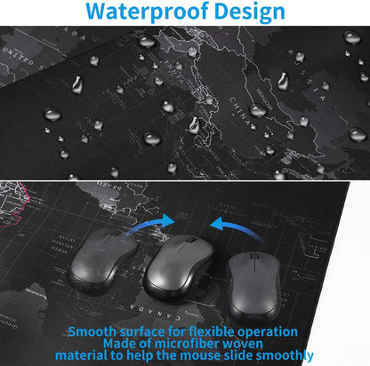 Large 800×300×2MM Gaming Mouse Pad - Non-Slip, Waterproof, and Foldable Desktop Mat for Home and Office Use - Black