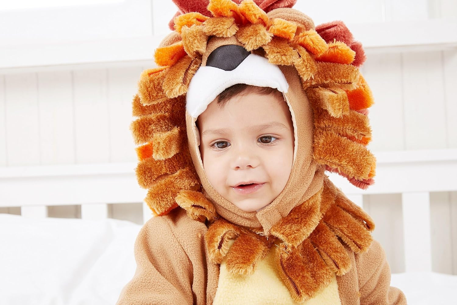 Toddler Lion Costume with Toy Zebra for Halloween Dress-Up Party