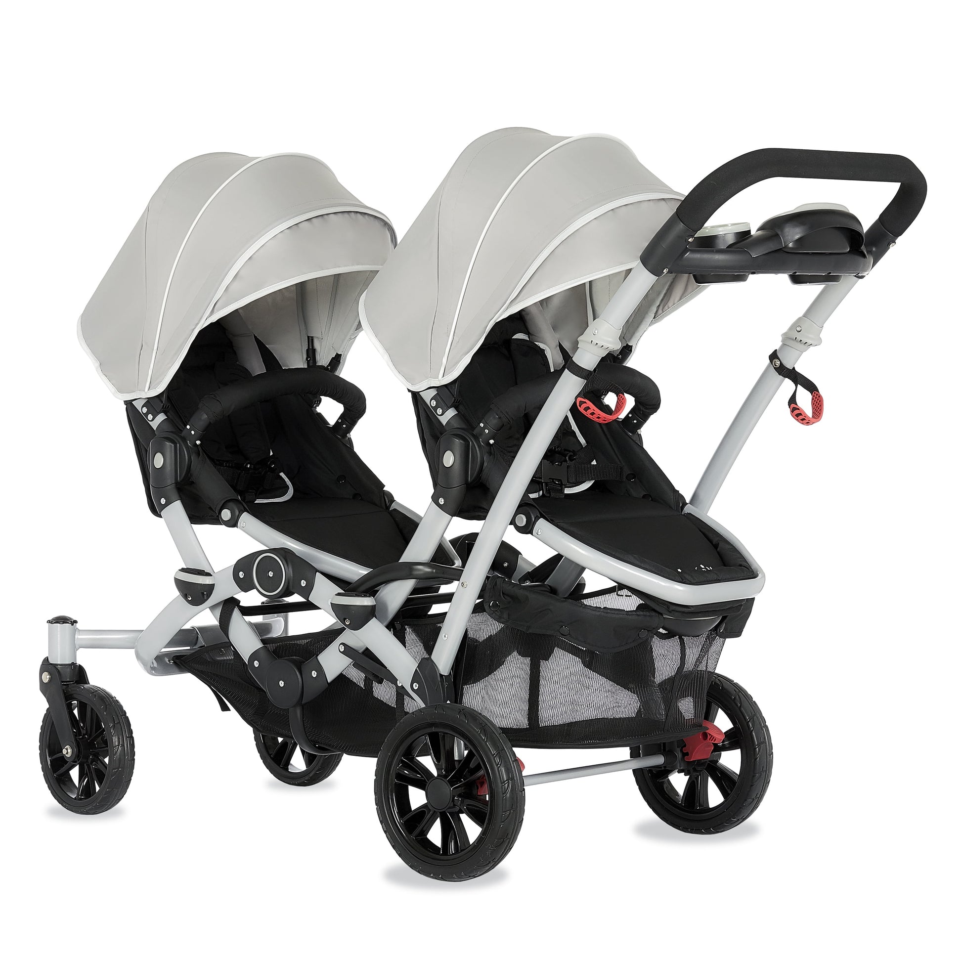 Track Tandem Stroller - Face-to-Face Design in Light Grey