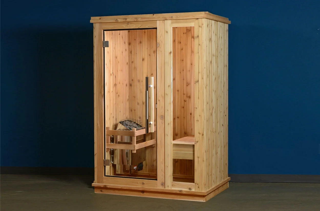 Logan Single-Occupancy Indoor Sauna Crafted from Rustic Cedar
