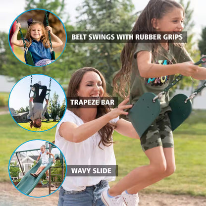Earthtone Colors Monkey Bar Adventure Swing Set