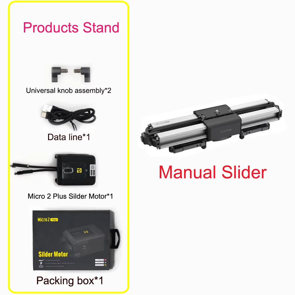 Micro 2 Mini Portable Ultra Silent Motor Motorized Camera Video Double Distance Parallel Slider Macro Track
