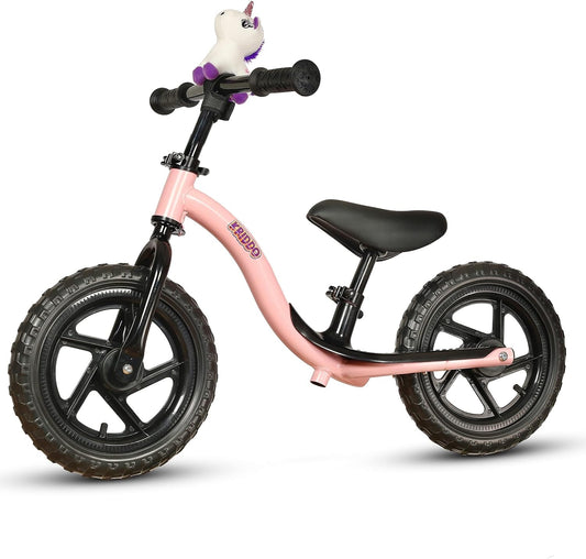 Toddler Balance Bike for Ages 2 to 5, Interactive Push Bicycle for Early Learning with Steady Balancing, Ideal Gift for Boys and Girls, Pink