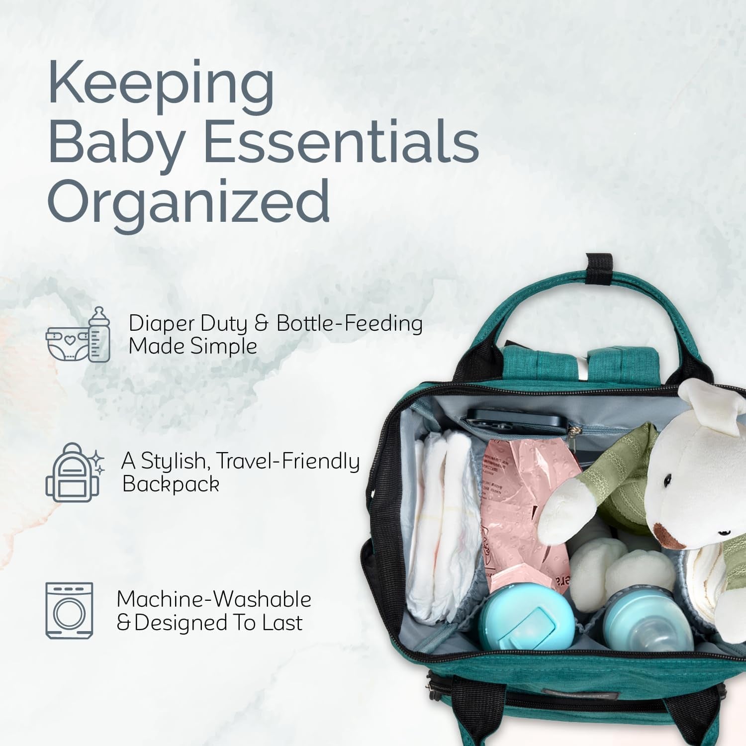 Diaper Bag Backpack with Changing Station | Multifunctional Waterproof Travel Backpack for Maternity | Spacious Unisex Gray Tote Bag