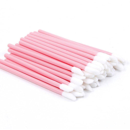 Make up Brushes 1000Pcs Disposable Cosmetic Lip Brush Lipstick Lip Glossy Wands Pen Applicator Eyeshadow Gloss Makeup Brushes Tools - (Handle Color: Pink)