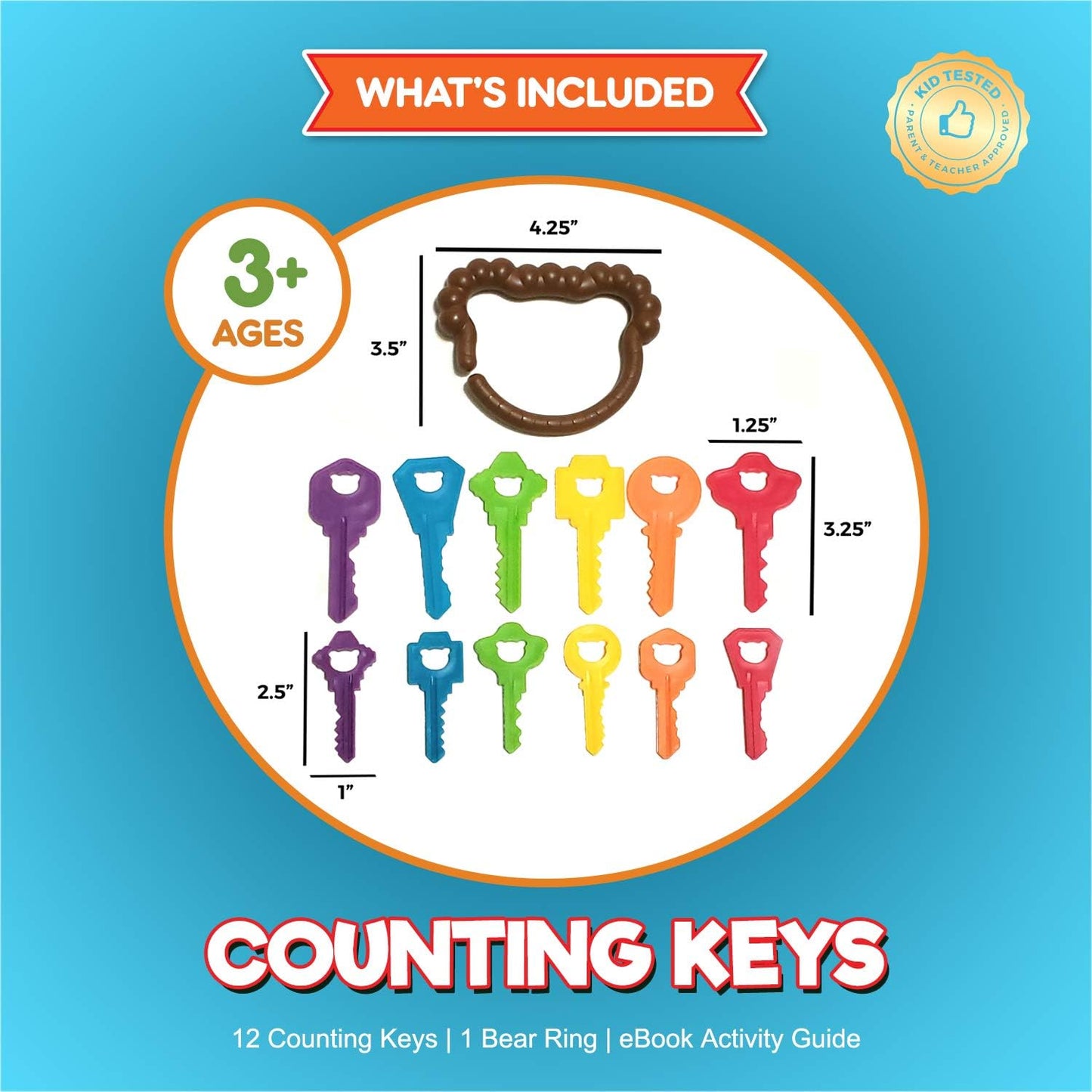 Montessori-Inspired Baby Keys Toy Set for Toddlers - Engaging Matching Games and Learning Tools for 2-Year-Olds - Realistic Pretend Play and Sensory Toys for Autistic Children with Activity E-Book