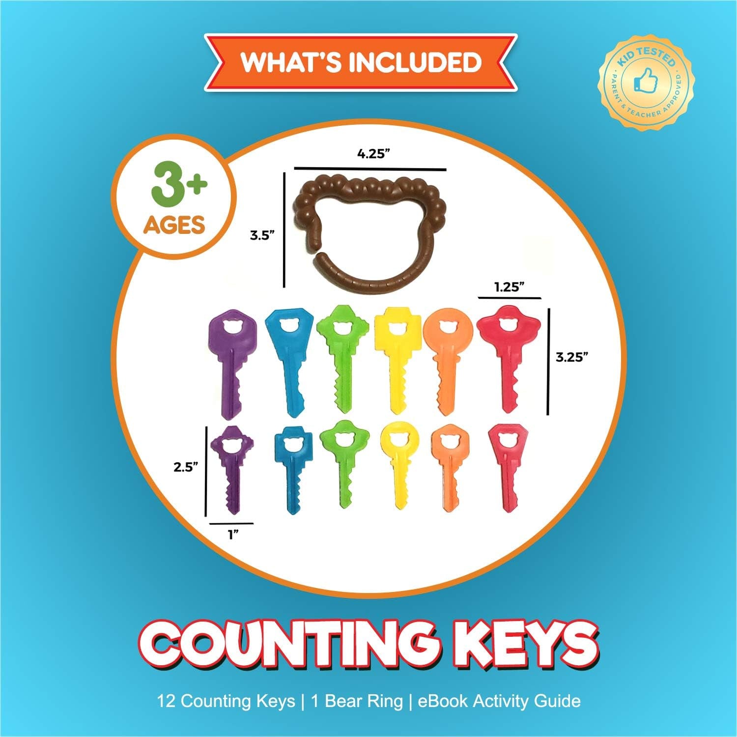 Montessori-Inspired Baby Keys Toy Set for Toddlers - Engaging Matching Games and Learning Tools for 2-Year-Olds - Realistic Pretend Play and Sensory Toys for Autistic Children with Activity E-Book