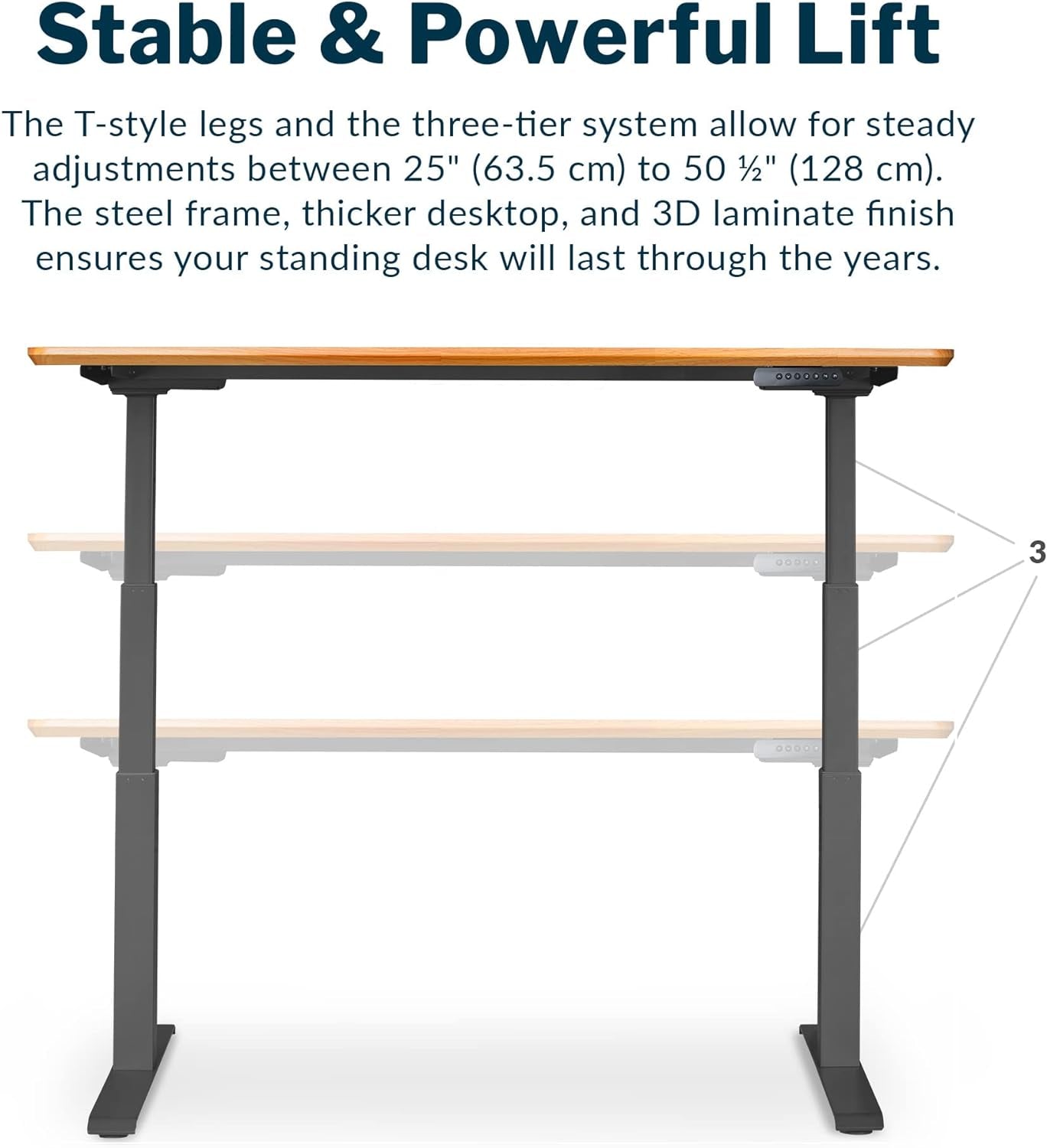 Premium Height Adjustable Electric Standing Desk - Dual Motor with Memory Presets, Sturdy T-Style Legs - Ideal for Gaming or Home Office Workstation - 60” x 30”, Butcher Block Finish