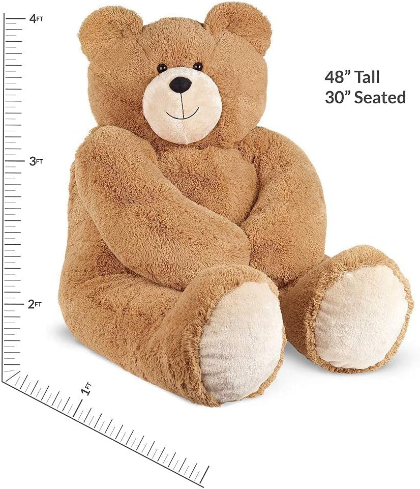 4FT Eco-Friendly Giant Teddy Bear | Handmade in the USA with 100% Recycled Filling | Each Plush Saves 200 Plastic Bottles from Landfills