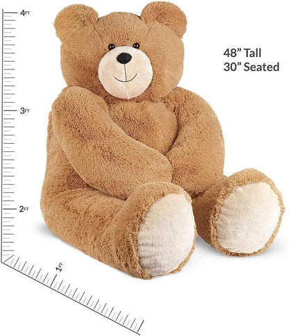4FT Eco-Friendly Giant Teddy Bear | Handmade in the USA with 100% Recycled Filling | Each Plush Saves 200 Plastic Bottles from Landfills