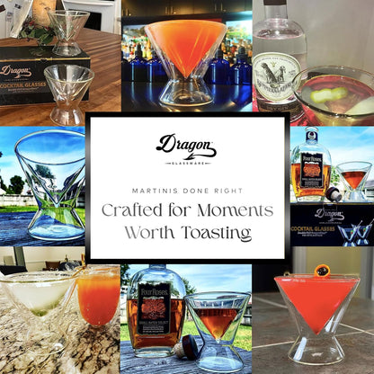 Stemless Martini Glasses - 7 Oz Clear Set of 2 - Double Wall Insulated Cocktail Glass Set - Unique and Fun Gift for Espresso Martini Lovers