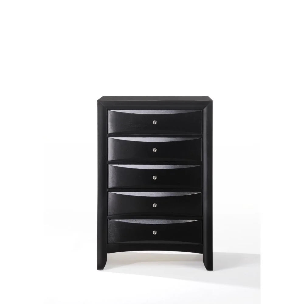 5-Piece Contemporary Black Wooden King Bedroom Suite