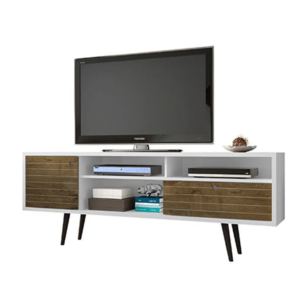 Liberty 70.86-Inch Mid-Century Modern Wooden TV Stand with Legs