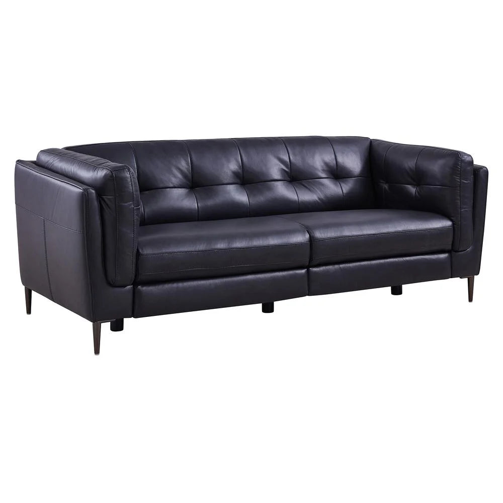 Primrose Navy Top Grain Leather Power Recliner Sofa