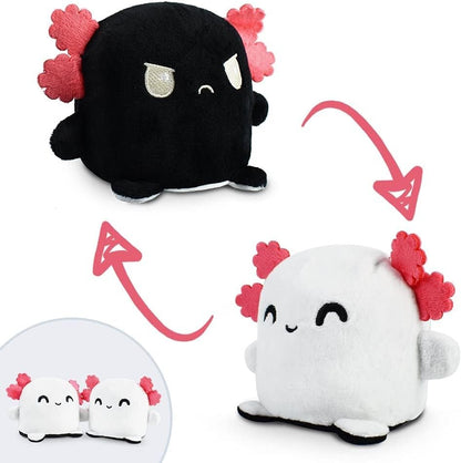 Plushmates Magnetic Reversible Axolotl Plush Toy - Huggable Sensory Fidget Companion for Mood Expression - Perfect Gift for All Ages