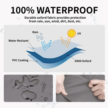 Waterproof Outdoor Couch Cover, Heavy Duty Deep 3-Seater Patio Sofa Cover, Windproof Outdoor Furniture Cover with Air Vent (88Wx40Dx33H Inch,Gray/Dark Gray)