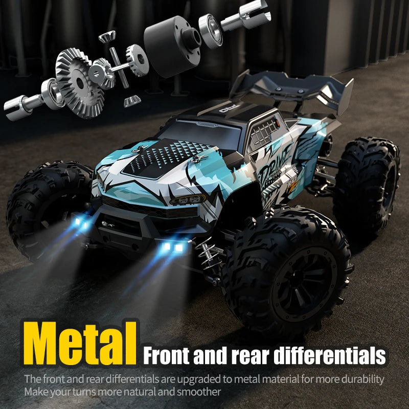 1:16 Scale 4WD RC Car with LED Remote Control - High-Speed Drift Monster Truck for Kids, 70KM/H or 50KM/H, Compatible with 144001 Toys