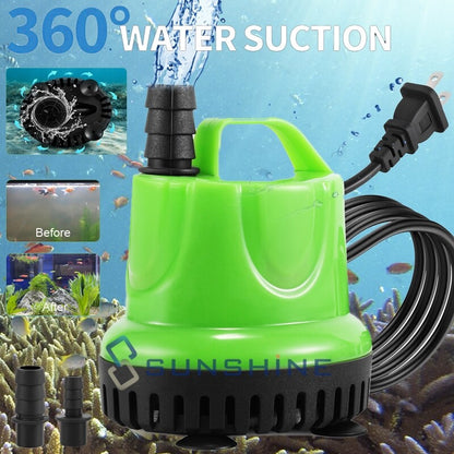 Acuario Utility Pump 171GPH Submersible Sump Pump for Clean Water W/ 2 Nozzles