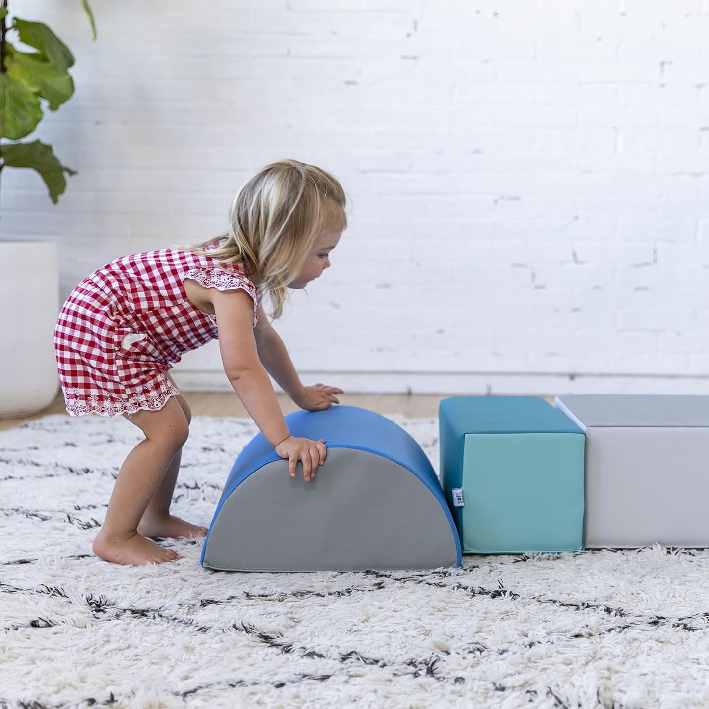 Softzone Contemporary 5-Piece Climbing and Crawling Playset with Building Blocks