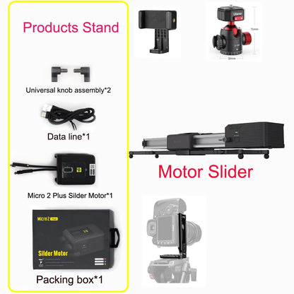 Micro 2 Mini Portable Ultra Silent Motor Motorized Camera Video Double Distance Parallel Slider Macro Track