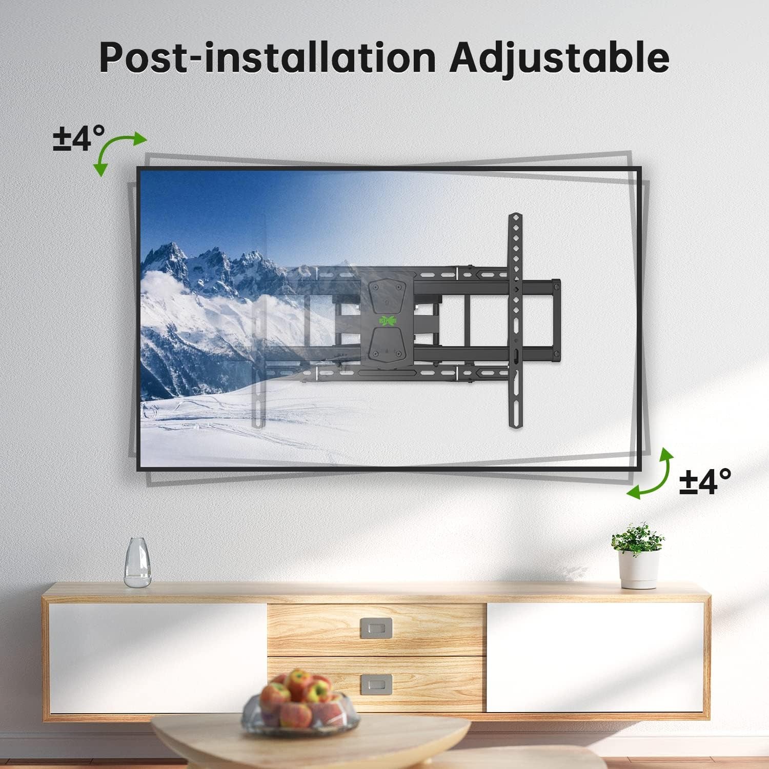 Full Motion TV Wall Mount 42"-84" TVS, Fits 16" 18" or 24" Studs, Heavy Duty TV Mounts Bracket with Dual Articulating Arms Tilt Swivel Extension Max VESA 600X400Mm, Weight Capacity 110Lbs