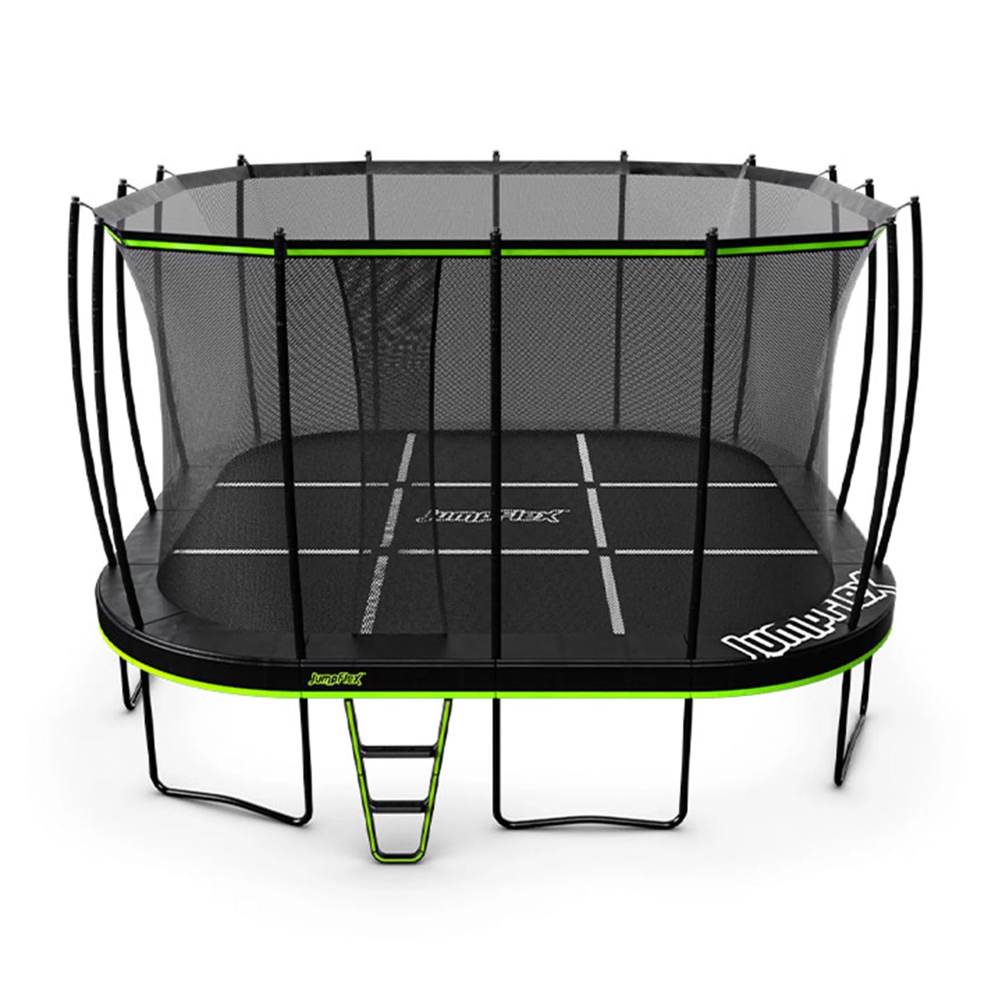 MEGA 19' Square Trampoline, Kids Outdoor Play Equipment with Net & Ladder