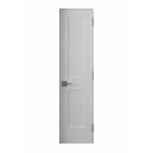 18 In. X 80 In. Right-Handed Solid Core White Primed Composite Single Prehung Interior Door Black Hinges