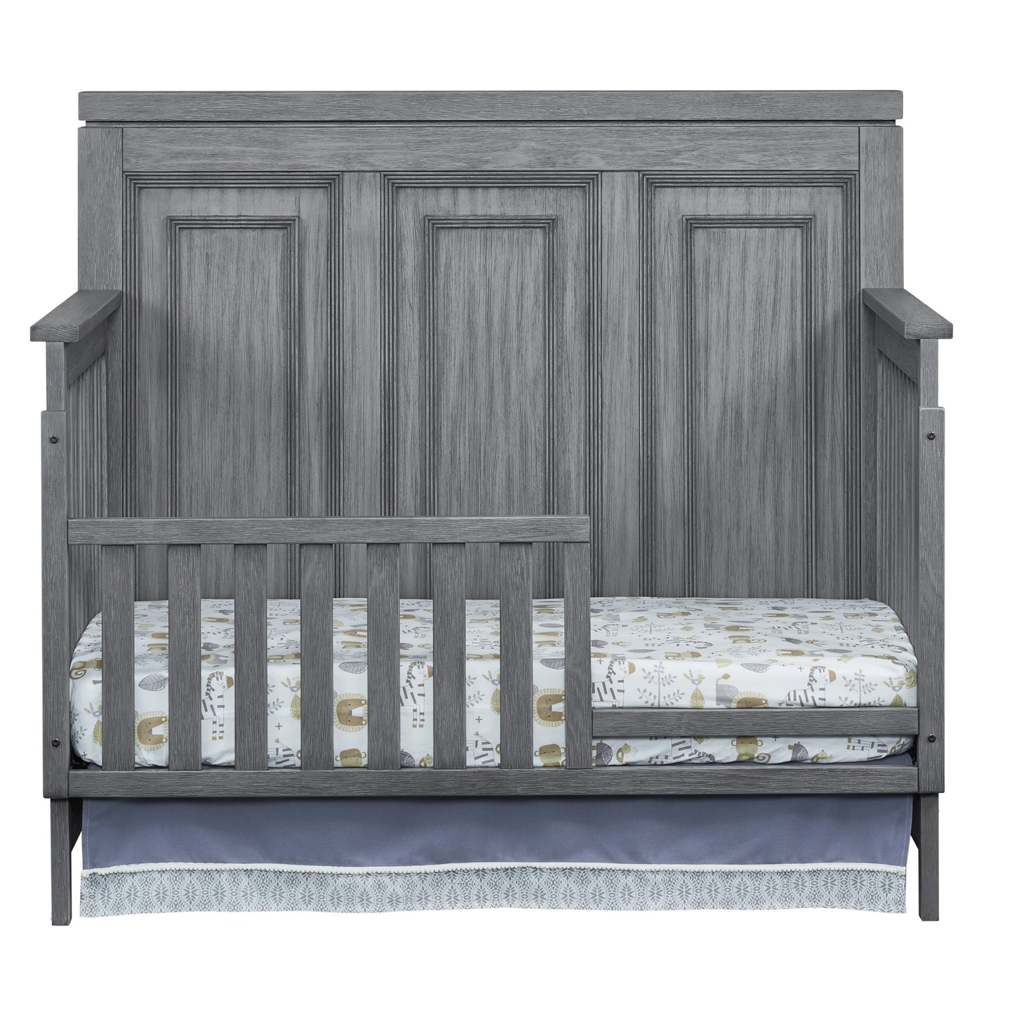 Manchester 4-in-1 Convertible Crib in Rustic Gray, GREENGUARD Gold Certified for Enhanced Safety and Quality