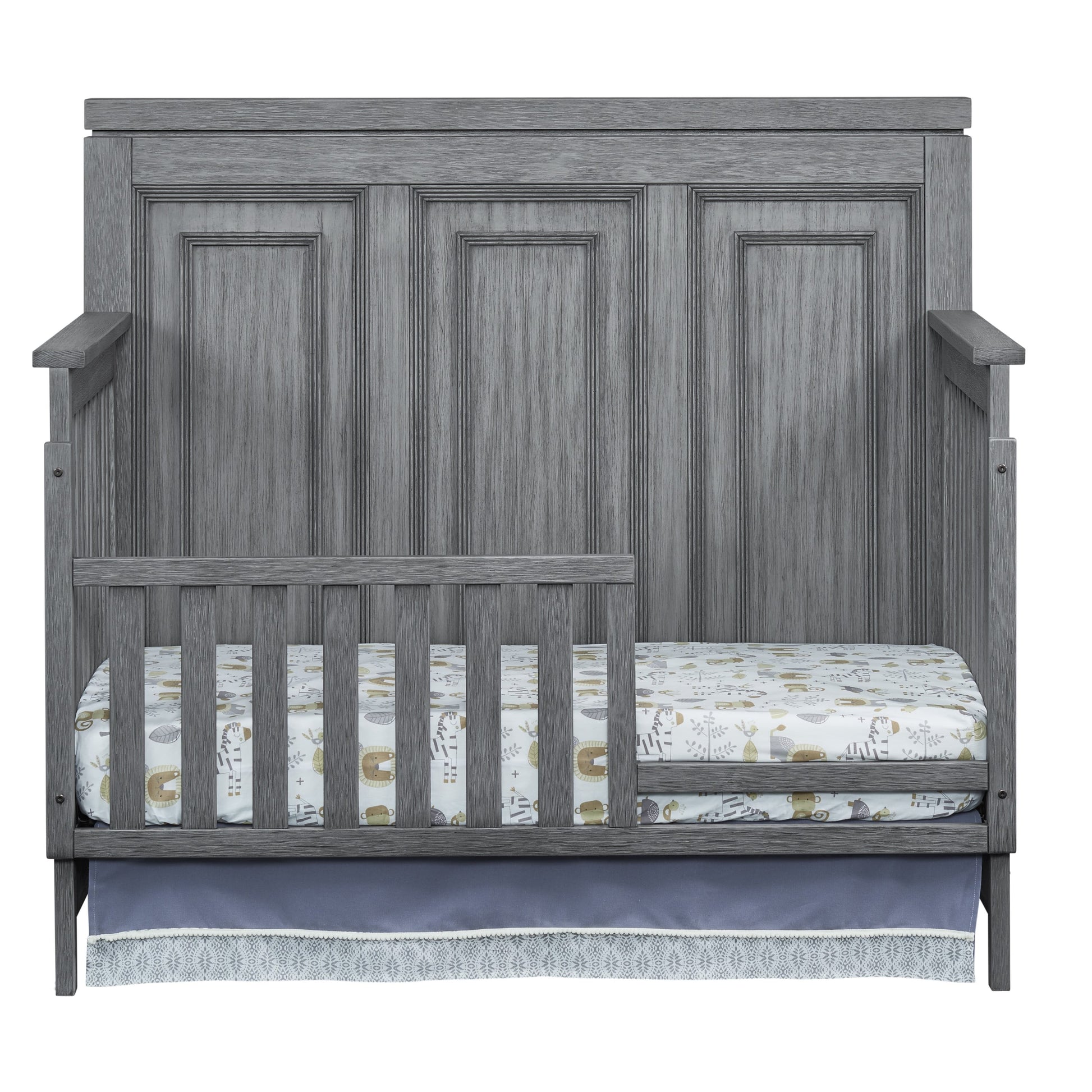 Manchester 4-in-1 Convertible Crib in Rustic Gray, GREENGUARD Gold Certified for Enhanced Safety and Quality