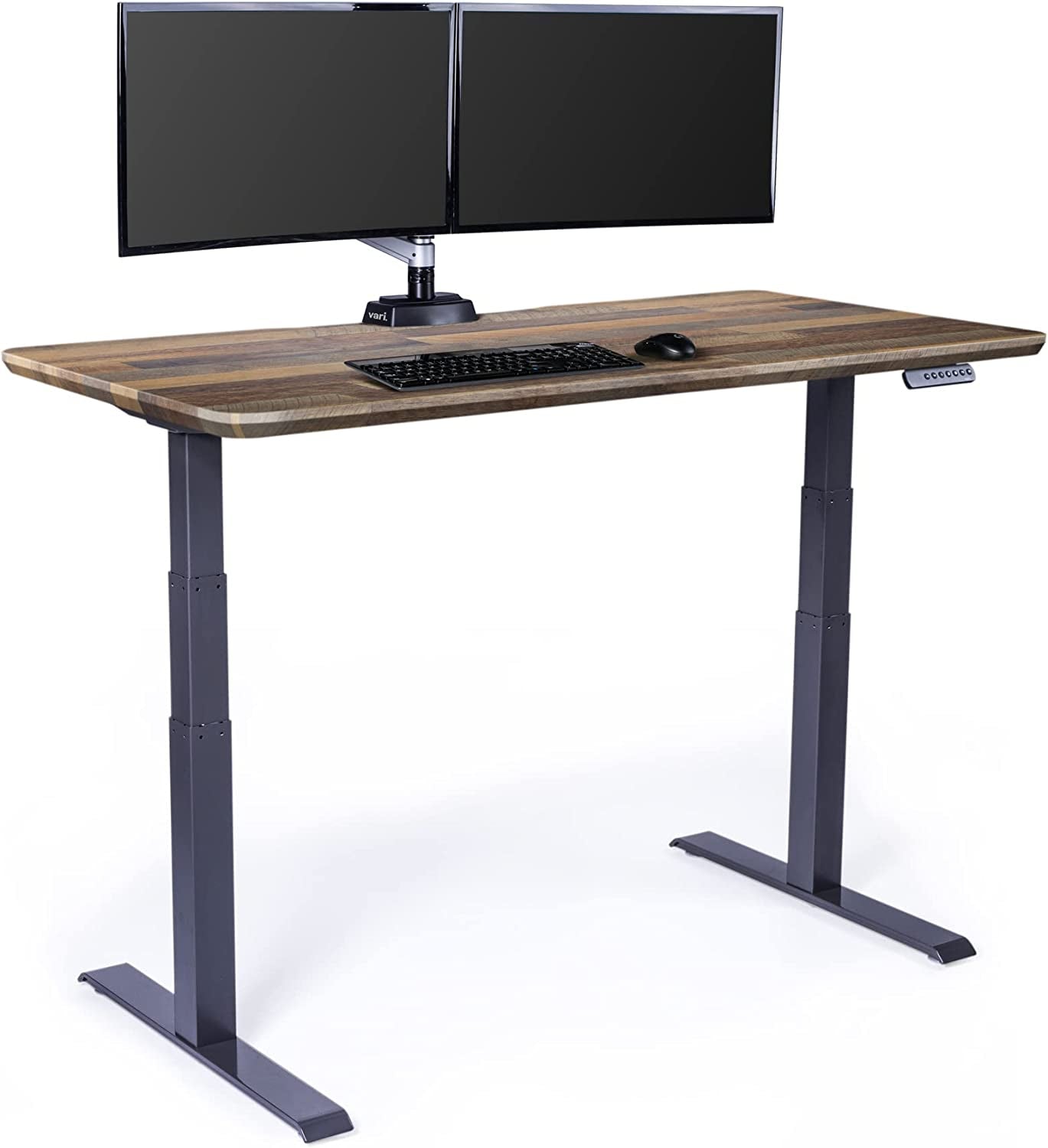 Electric Height Adjustable Standing Desk - Dual Motor with Memory Presets, Stable T-Style Legs - Ideal for Gaming or Home Office Workstation - 60” x 30”, Reclaimed Wood Finish