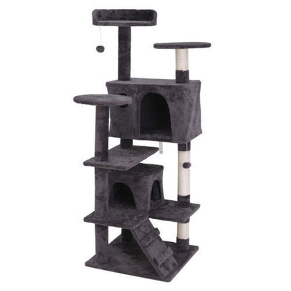 55-Inch Multi-Level Cat Tree Tower Activity Center with Condo - Available in 6 Colors