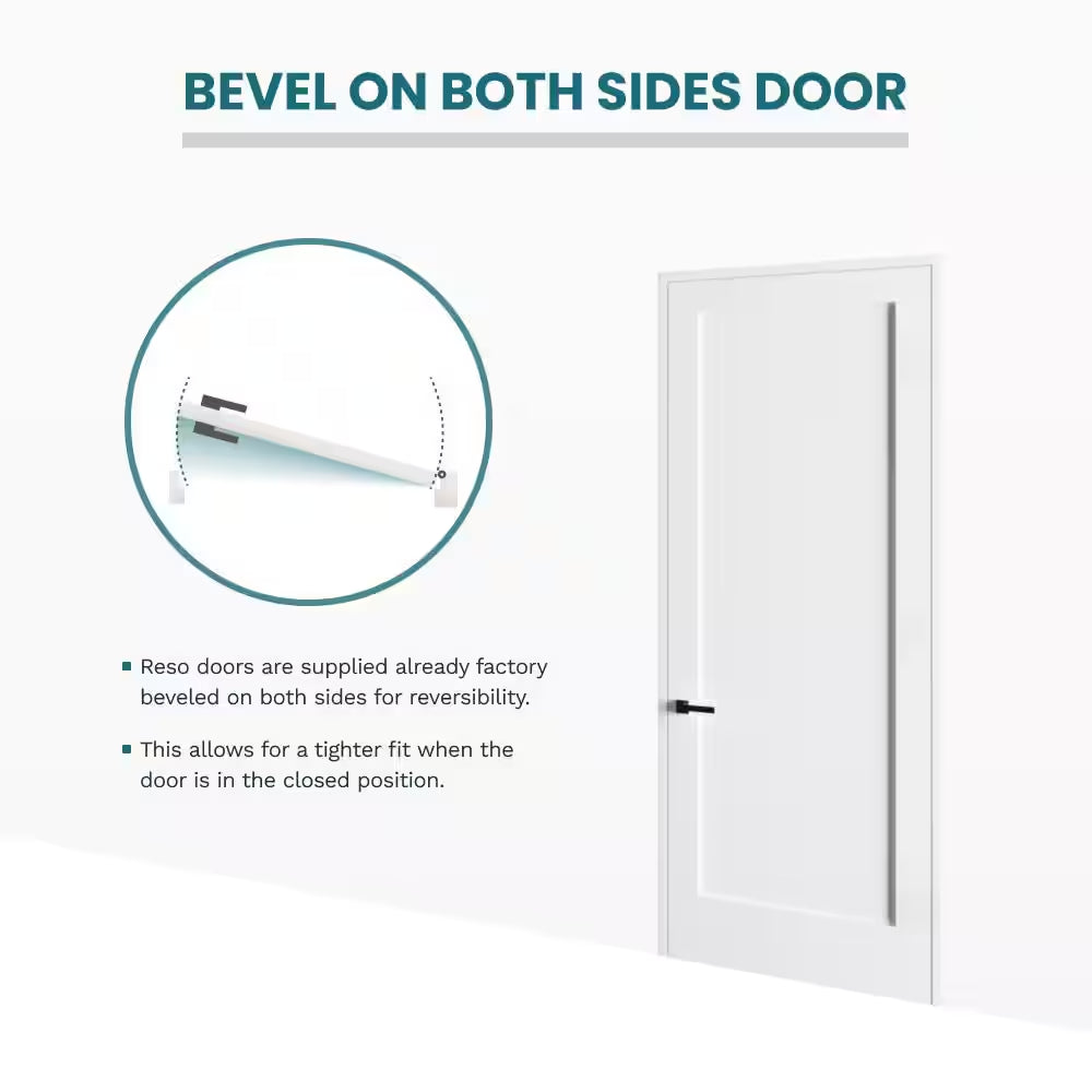 18 In. X 80 In. Right-Handed Solid Core White Primed Composite Single Prehung Interior Door Black Hinges