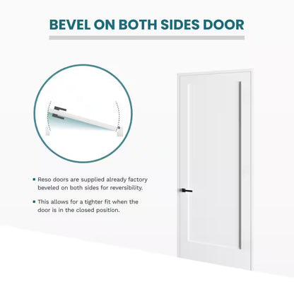 18 In. X 80 In. Right-Handed Solid Core White Primed Composite Single Prehung Interior Door Black Hinges