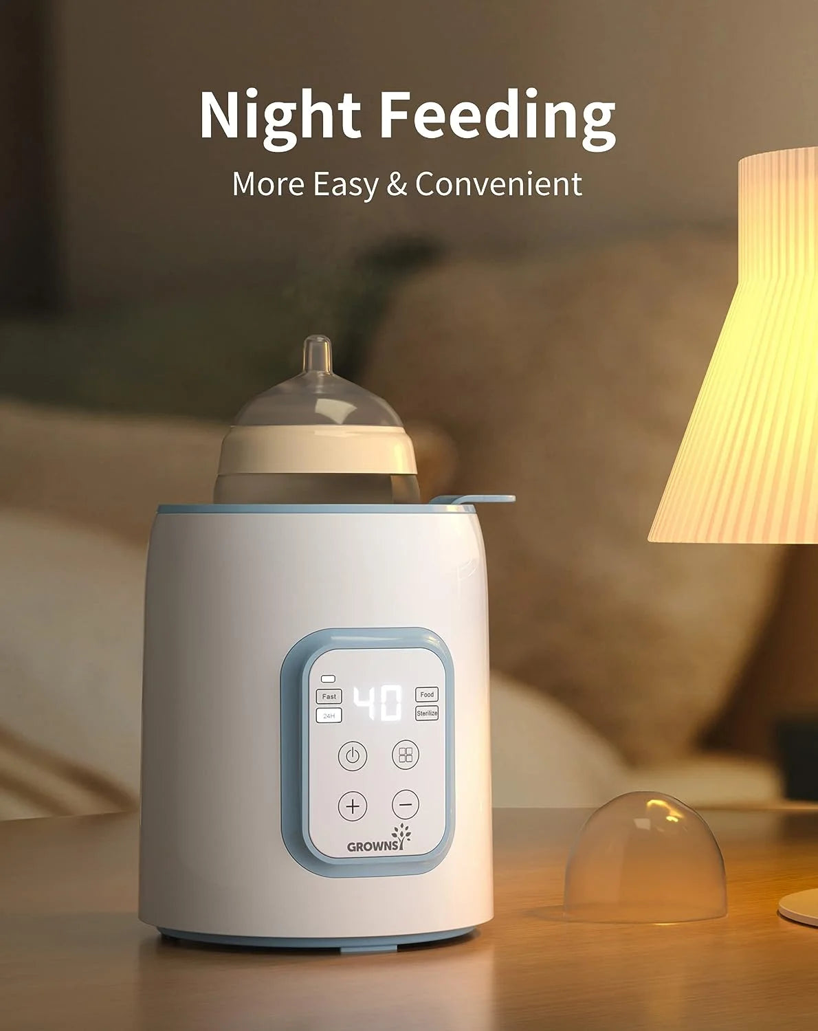 Professional Baby Bottle Warmer with Timer and Accurate Temperature Control, Suitable for All Bottle Sizes, Blue