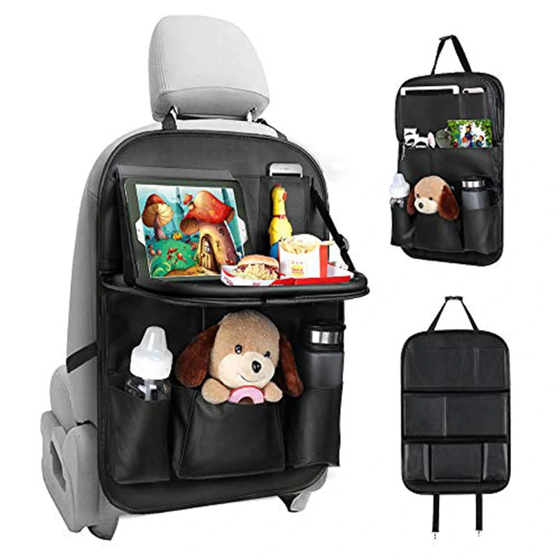Foldable Vehicle Back Seat Organizer with Multi-Pocket Storage Solution